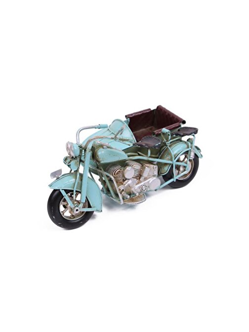 Tugra Ticaret Dekoratif Metal Motosiklet Sepetli Vintage Dekoratif Hediyelik
