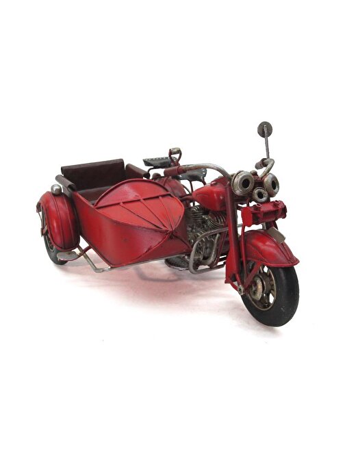 Tugra Ticaret Dekoratif Metal Motosiklet Sepetli Vintage Dekoratif Hediyelik