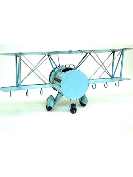 Tugra Ticaret Dekoratif Metal Uçak Askı ve Saatli Masa Saati Vintage Hediyelik