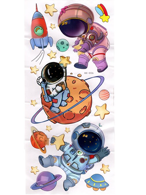 Limmy Duvar Sticker Kabartmalı 3 Boyutlu Sticker, 3D Duvar Stiker (Hx006) 55X25 Cm - Astronot Uzay