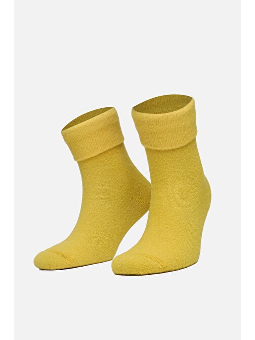Aytuğ Kadın Surya Kışlık Tekli Koyu Sarı Soket Çorap - A-48004-KS