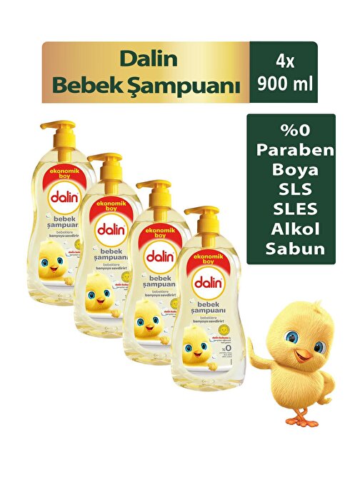 Dalin Günlük Kullanım Bebek Şampuanı 4x900 ml