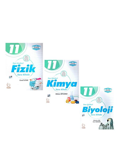 Palme 11.Sınıf Fen Lisesi Fizik Kimya ve Biyoloji Soru Bankası Seti 3 Kitap