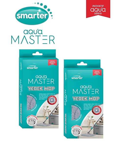 Smarter Aqua Master 2 Yedek Mop Temiz & Kirli Suyu Ayırma Özelliği Otomatik Temizlik Seti Mop Paspas