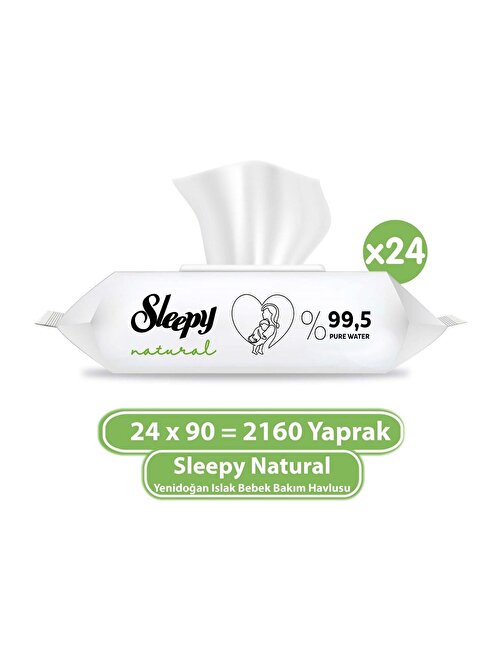 Sleepy Natural Yenidoğan Islak Bebek Bakım Havlusu 24 X 90'Lı