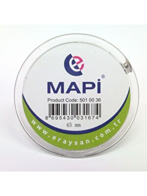 MAPİ ŞEFFAF İĞNELİ İSİMLİK (YUVARLAK) K06 45X45 25Lİ PAKET