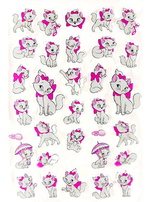 Sticker Kabartmalı A4 Boyutunda Stiker Defter, Planlayıcı Etiket (Lim055) -  Sevimli Kedi