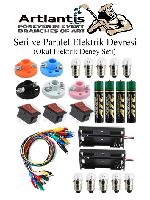 Seri ve Paralel Elektrik Devresi 1 Paket Basit Elektrik Devresi Deney Seti Okul İş Eğitimi Seti