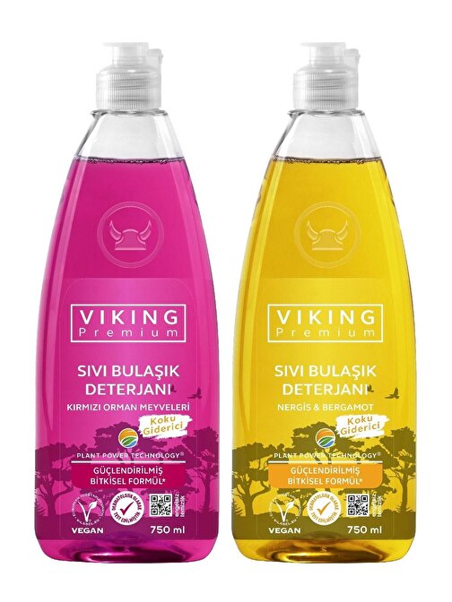 Viking Premium Orman Meyveleri Nergis Bergamot Bulaşık Deterjanı 2 x 750 ml