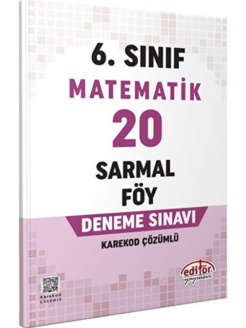 6. Sınıf Matematik 20 Sarmal Föy Deneme Sınavı Editör Yayınları