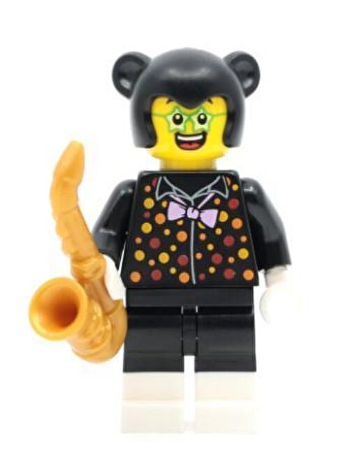 Lego Orjinal Minifigür Party Cat, a fun saxophonist in a cat costume Yaratıcı Bloklar 5 Parça Plastik Figür