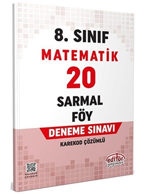 8. Sınıf Matematik 20 Sarmal Föy Deneme Editör Yayınları