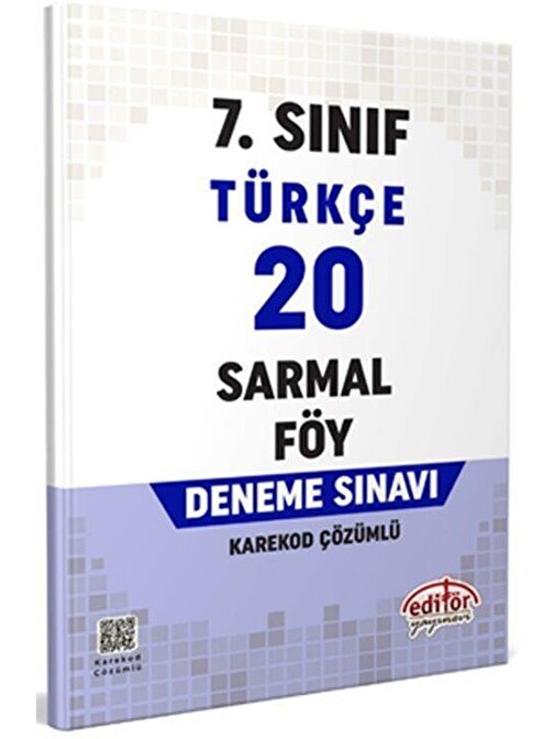 7. Sınıf Türkçe 20 Sarmal Föy Deneme Editör Yayınları