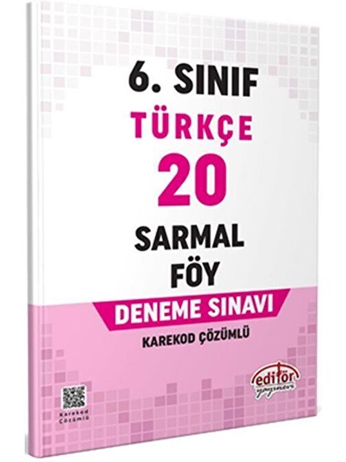 6. Sınıf Türkçe 20 Sarmal Föy Deneme Editör Yayınları