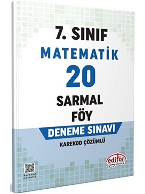 7. Sınıf Matematik 20 Sarmal Föy Deneme Editör Yayınları