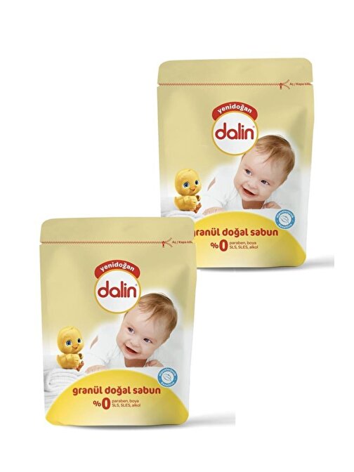 Dalin Doğal Toz Yenidoğan Bebek Granül Toz Sabun 1 kg x 2 Adet