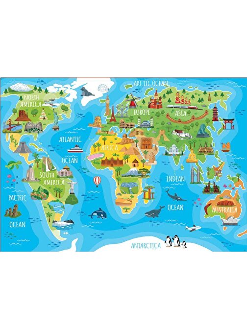 Educa Games 150 Parça Dünya Anıtlar Haritası Puzzle