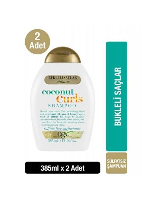Ogx Bukleli Saçlar İçin Nemlendirici Coconut Curls Şampuan 385 ml 2 li