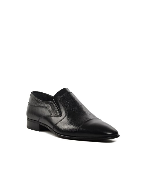 Ayakmod 19117 Siyah-Siyah Floter Hakiki Deri Erkek Klasik Ayakkabı