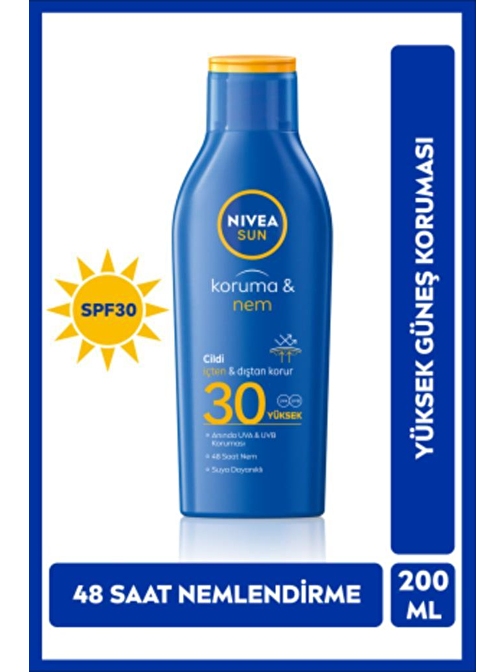 Nivea Sun Koruma & Nem Nemlendirici Güneş Losyonu Gkf 30 200 ml