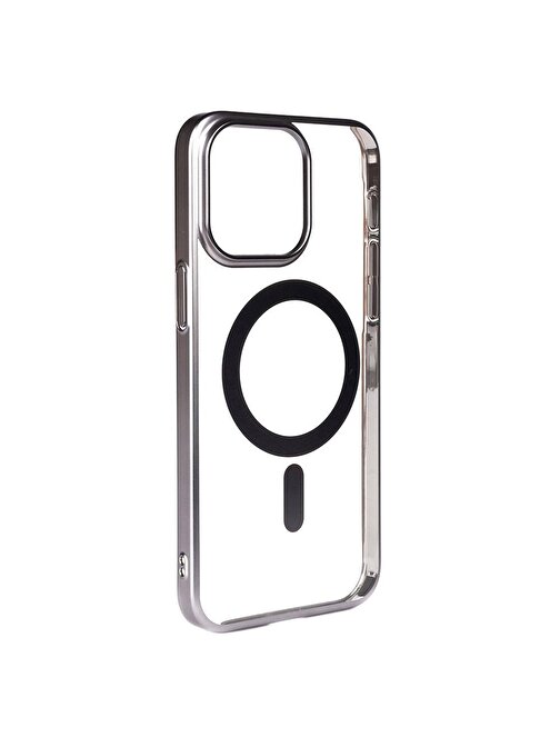 Musal iPhone 15 Pro Max Kılıf Wireless Şarj Özellikli Sert PC Mat Riksos Magsafe Kapak