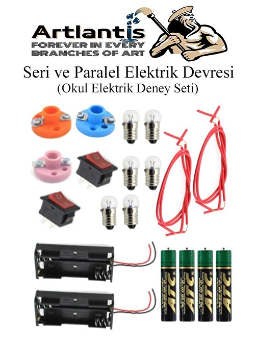 Seri ve Paralel Elektrik Devresi 1 Paket Basit Elektrik Devresi Deney Seti Okul İş Eğitimi Seti