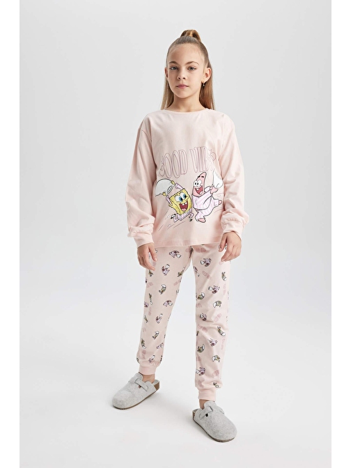 Kız Çocuk SpongeBob Uzun Kollu Pijama Takımı B7299A823WN