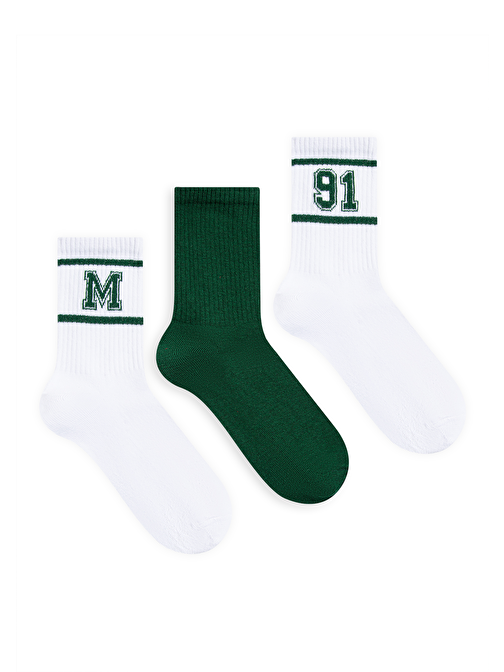 Mavi - M Logo Baskılı 3lü Soket Çorap Seti 1912069-71692