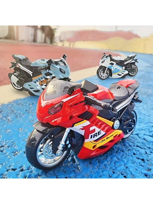 Canali Toys Sürtmeli Işıklı Sesli Kawasaki Motor 7732,Oyuncak Motor