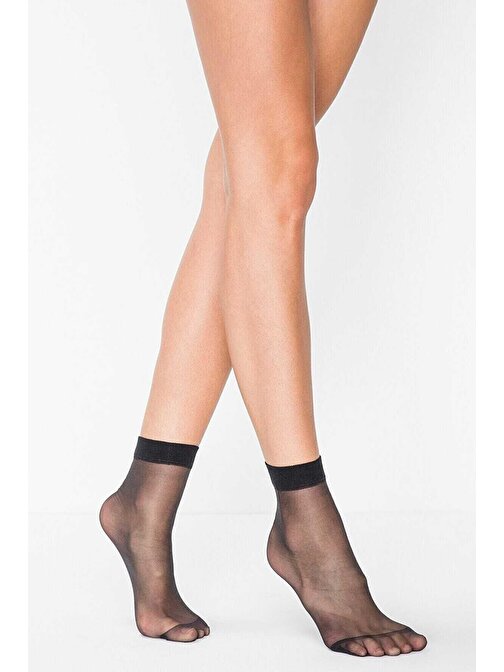 nefertiya Kadın Ten Süper 15 Mat Soket Çorap Siyah