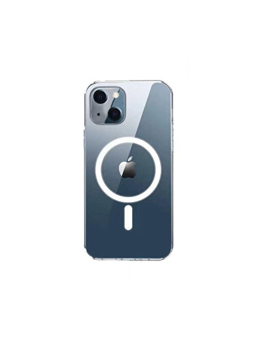 Royal Iphone 14 Uyumlu Kılıf Kamera Lens Korumalı Magsafe Destekli Şeffaf Darbe Emici Sert Kapak