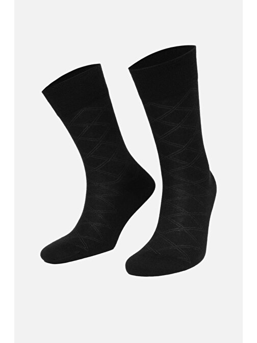 Aytuğ Erkek Pamuk İpek Tekli Siyah Soket Çorap - A 16001 S