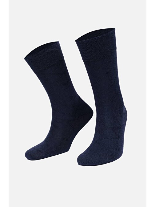 Aytuğ Erkek Pamuk İpek Tekli Lacivert Soket Çorap - A 16001 L