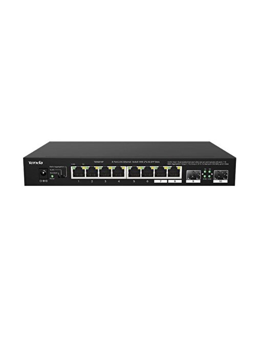 Tenda TEM2010F 8 Port 100-1000-2500 Mbps + 2 Port SFP Switch Çelik Kasa Rack Mount