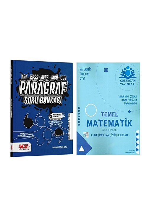 Çöz Kazan Tyt Temel Matematik Ve Akm Paragraf Soru Bankası Seti 2 Kitap