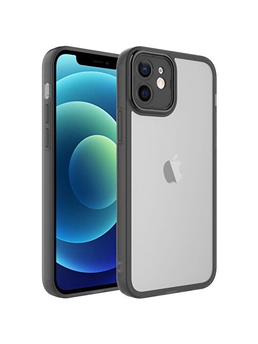 SMCASE Apple iPhone 11 Kılıf Renkli Nikelaj Tuşlu Post Transparan Silikon