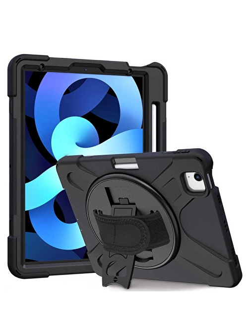 Smcase Apple iPad Air 10.9 2022 5.Nesil Kılıf Tablet Tank Koruma Defender Standlı df2