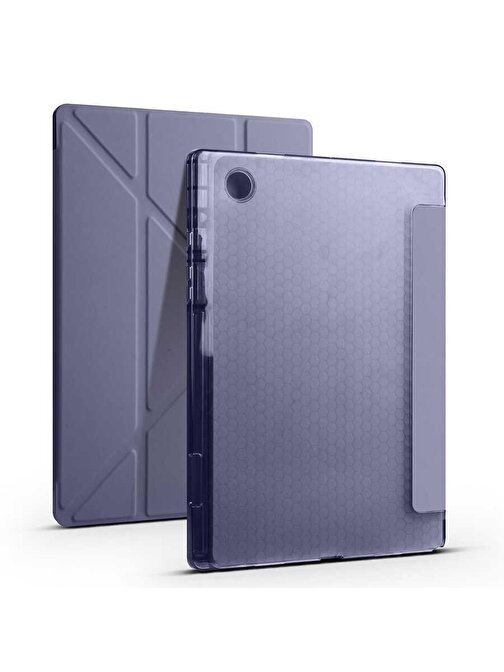 Smcase Samsung Galaxy Tab A8 10.5 SM X200 2021 Kılıf Katlanabilir Standlı Pu Silikon tf1