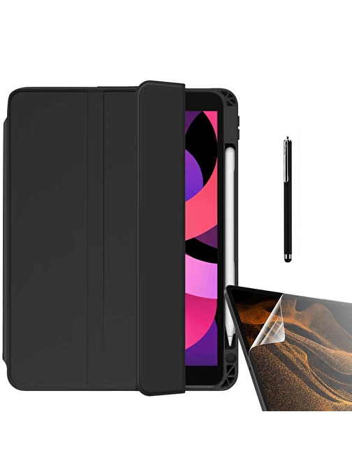 Smcase Apple iPad Pro 11 2020 2.Nesil Kılıf Standlı Kalem Bölmeli Arkası Şeffaf nt22  Nano  Kalem