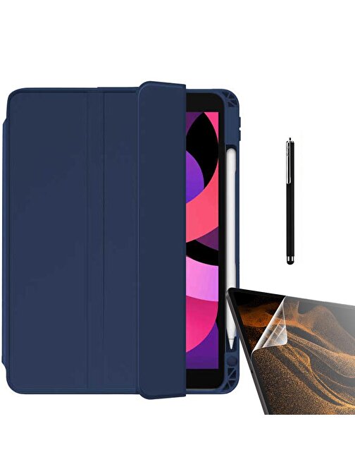 Smcase Apple iPad Pro 11 2021 3.Nesil Kılıf Standlı Kalem Bölmeli Arkası Şeffaf nt22  Nano  Kalem