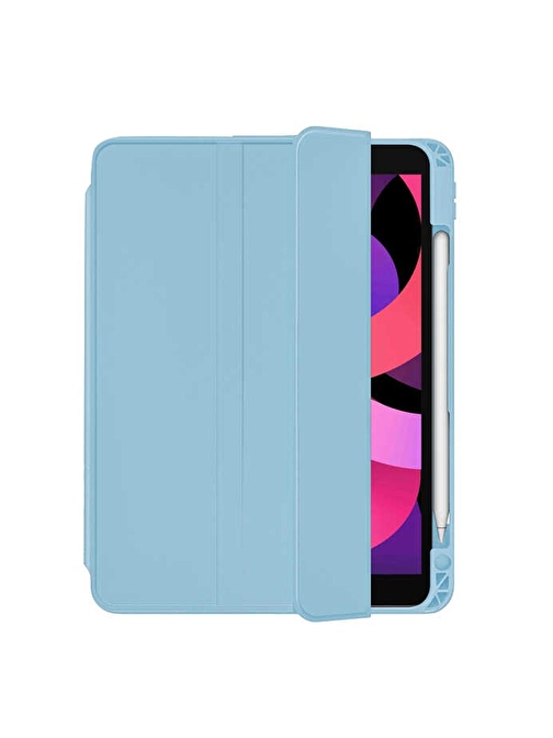 Smcase Apple iPad Pro 12.9 2020 4.Nesil Kılıf Standlı Kalem Bölmeli Arkası Şeffaf nt2