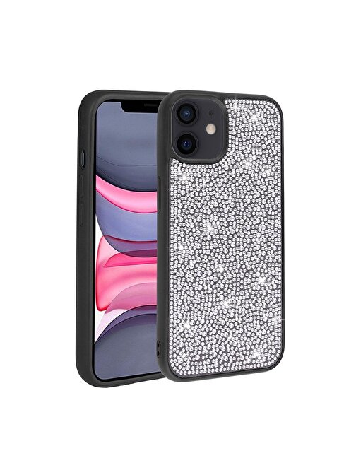 SMCASE Apple iPhone 11 Kılıf Parlak Taşlı Diamond Stone Kapak Silikon