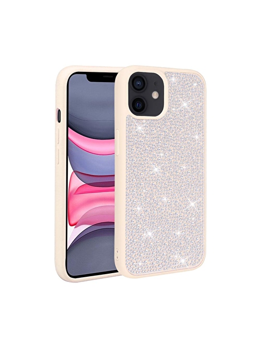 SMCASE Apple iPhone 11 Kılıf Parlak Taşlı Diamond Stone Kapak Silikon