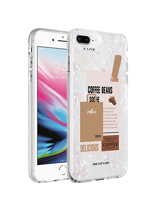 SMCASE Apple iPhone 8 Plus Kılıf Mermer Desenli Marbello Kapak