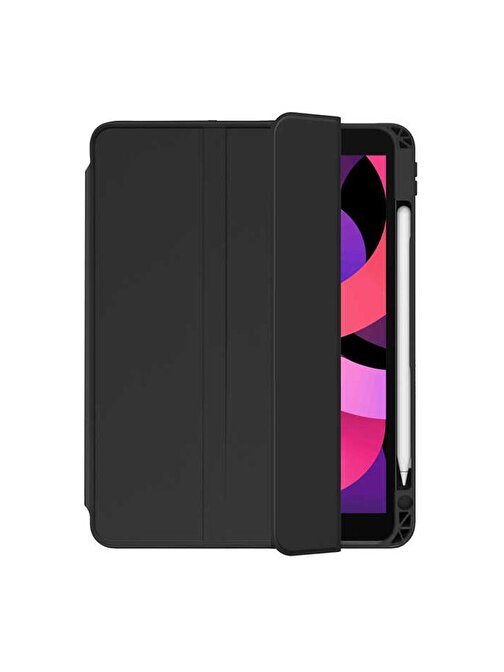 Smcase Apple iPad 10.2 8.Nesil Kılıf Standlı Kalem Bölmeli Arkası Şeffaf nt1