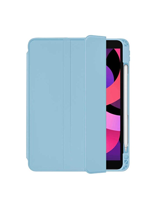 Smcase Apple iPad 10.2 8.Nesil Kılıf Standlı Kalem Bölmeli Arkası Şeffaf nt1