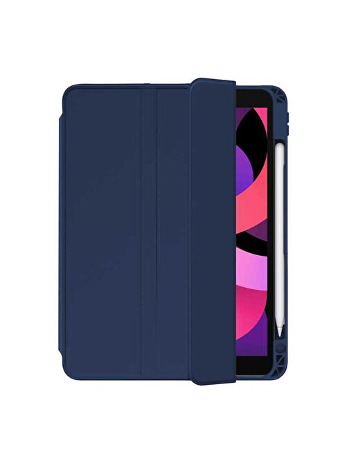 Smcase Apple iPad 10.2 2021 9.Nesil Kılıf Standlı Kalem Bölmeli Arkası Şeffaf nt1