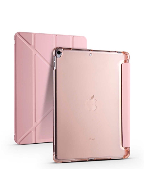 Smcase Apple iPad 10.2 8.Nesil Kılıf Katlanabilir Standlı Pu Silikon tf1