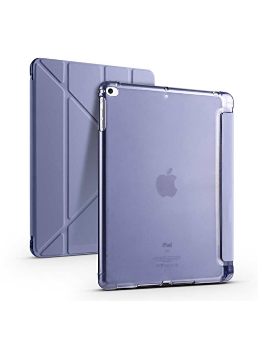 Smcase Apple iPad 10.2 2021 9.Nesil Kılıf Katlanabilir Standlı Pu Silikon tf1