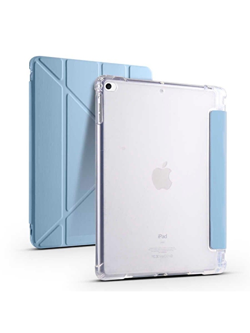 Smcase Apple iPad 10.2 2021 9.Nesil Kılıf Katlanabilir Standlı Pu Silikon tf1